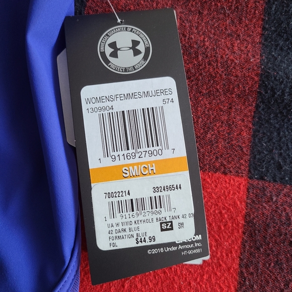 Women's UA electric blue workout top-Small - Picture 3 of 3